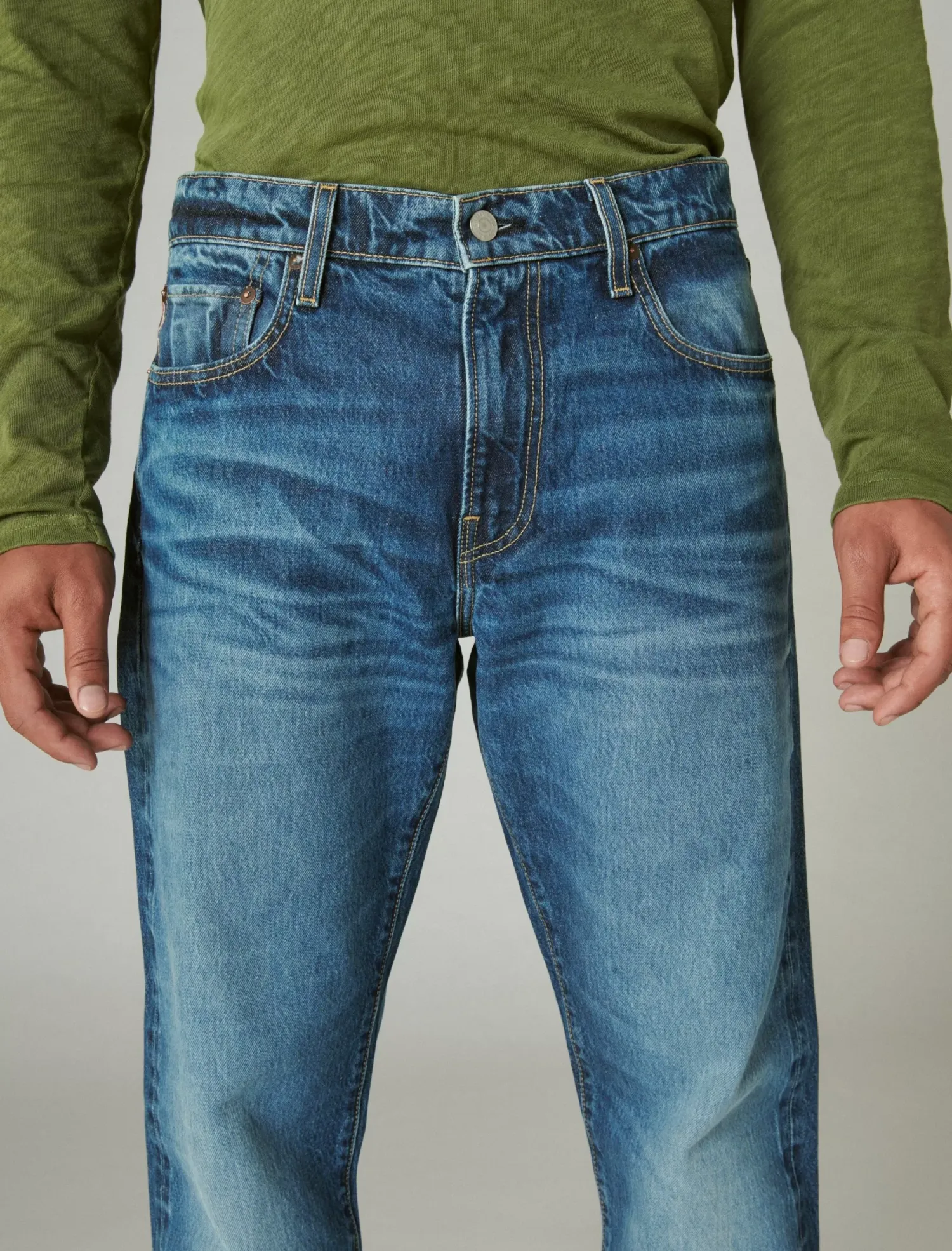 Lucky Brand 410 athletic straight made in the usa selvedge jean rowan*MEN|JEANS Jeans|Straight