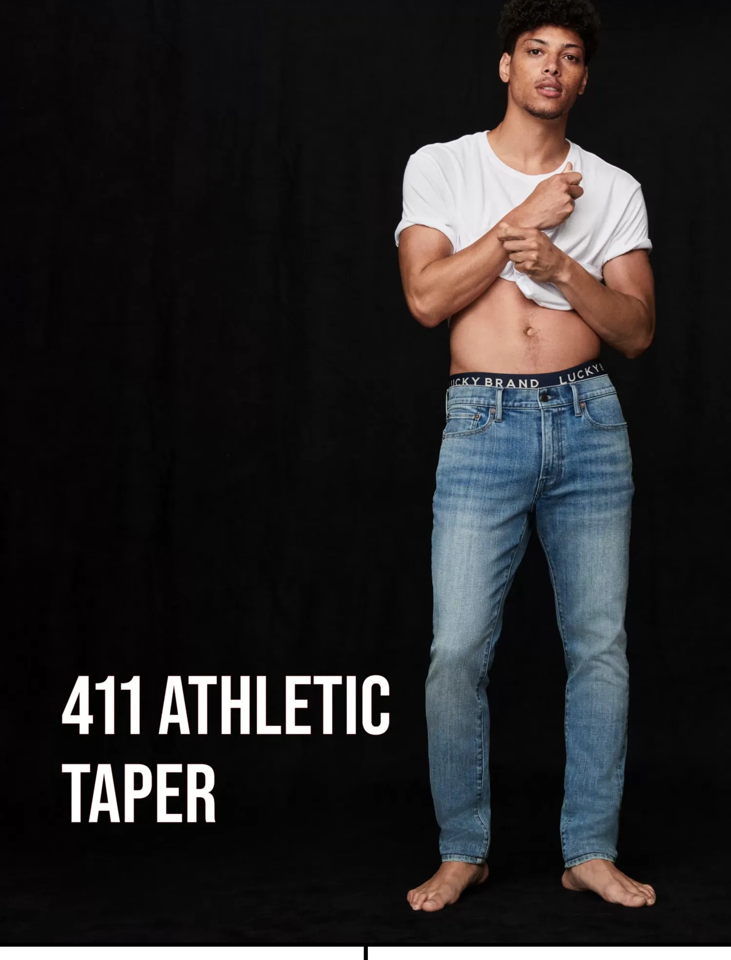 Lucky Brand 411 athletic taper advanced stretch jean black lake*MEN|JEANS Jeans|Taper|Athletic
