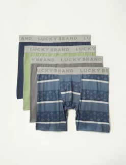 Lucky Brand 4 pack essential soft boxer briefs multi*MEN Underwear & Sleepwear|Loungewear