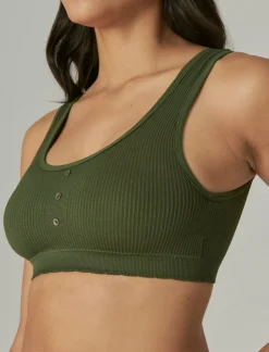 Lucky Brand 3 pack ribbed button bra dark green*WOMEN Intimates & Sleepwear
