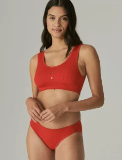 Lucky Brand 3 pack ribbed button bra dark red*WOMEN Intimates & Sleepwear
