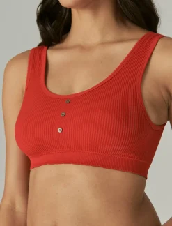 Lucky Brand 3 pack ribbed button bra dark red*WOMEN Intimates & Sleepwear