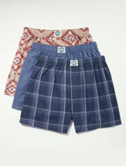 Lucky Brand 3 pack woven boxers multi*MEN Underwear & Sleepwear|Loungewear
