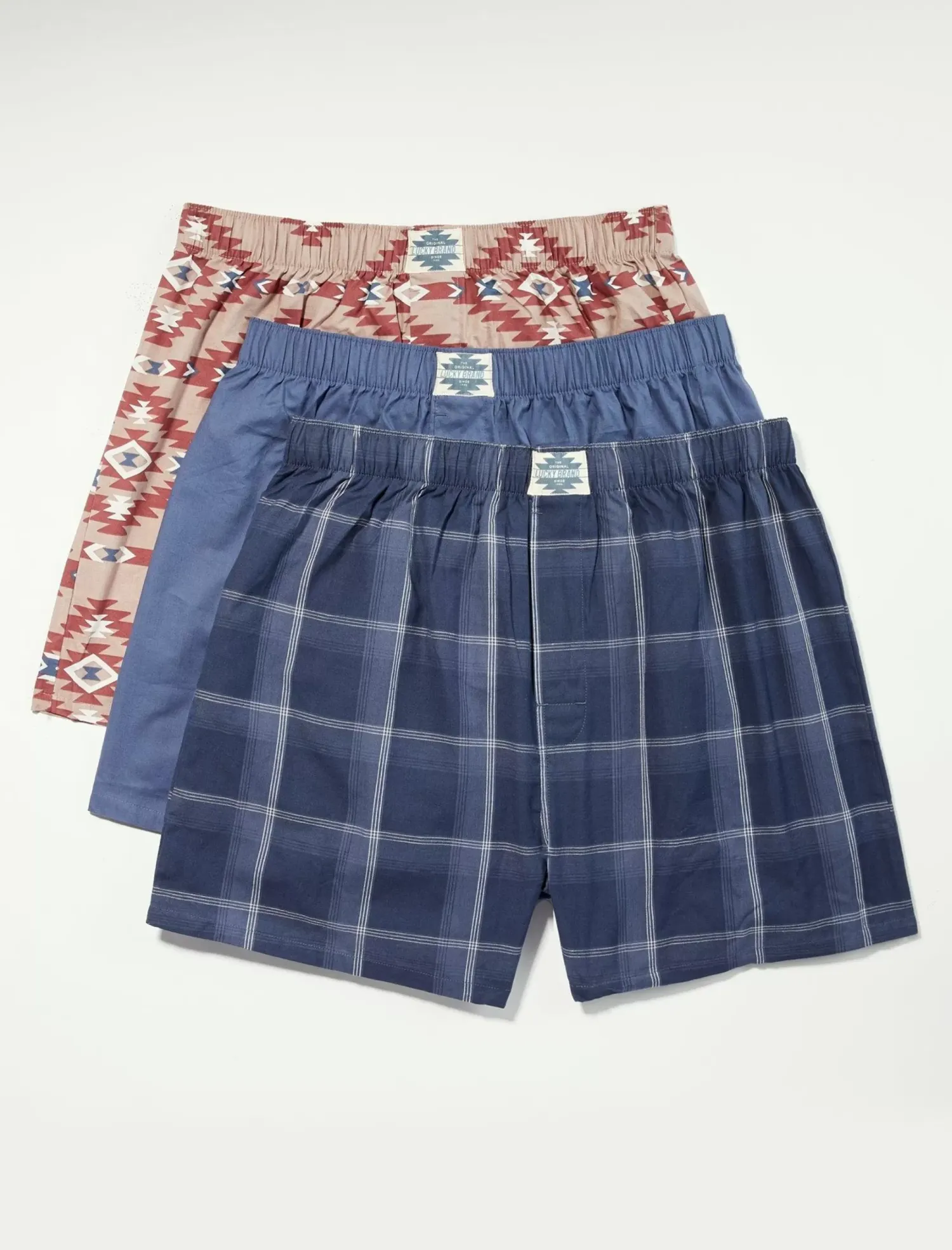 Lucky Brand 3 pack woven boxers multi*MEN Underwear & Sleepwear|Loungewear