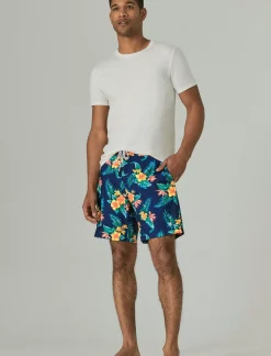 Lucky Brand 8" stretch board short navy tropical floral*MEN Swim
