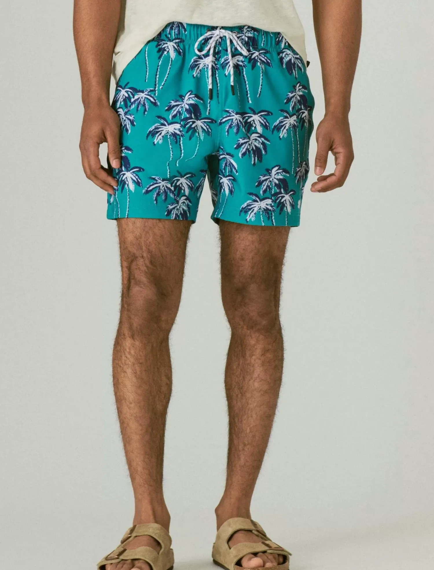 Lucky Brand 6" stretch swim short turquoise print*MEN Swim