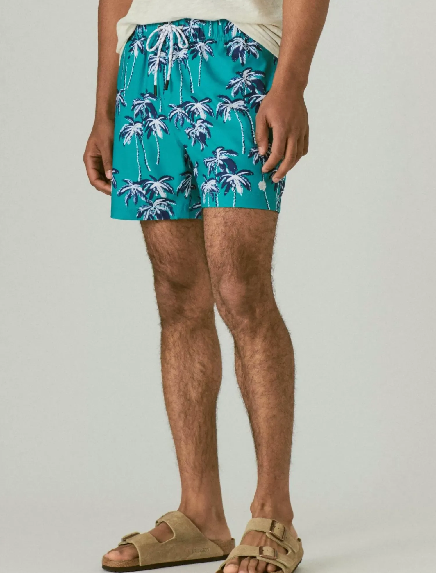 Lucky Brand 6" stretch swim short turquoise print*MEN Swim