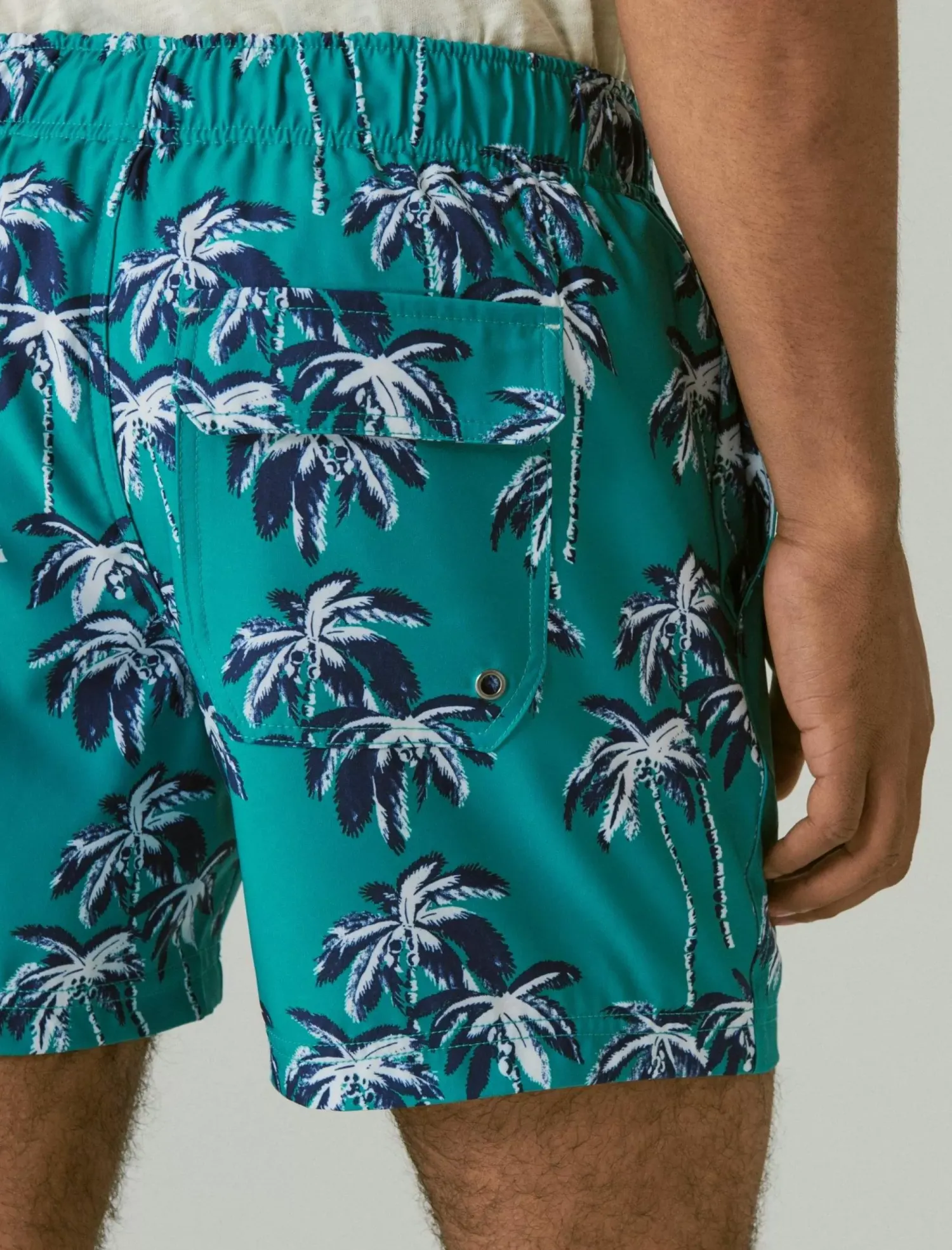 Lucky Brand 6" stretch swim short turquoise print*MEN Swim