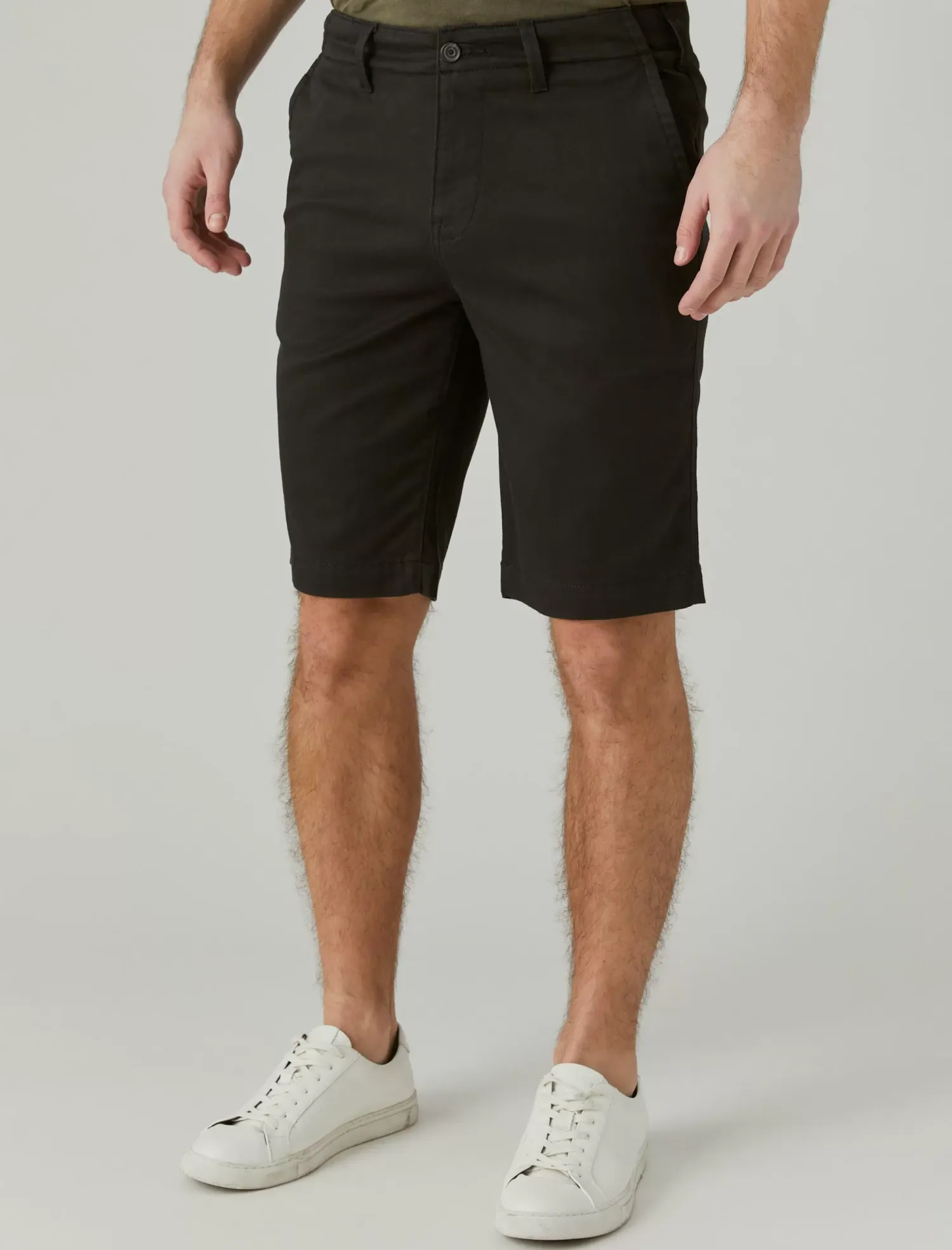 Lucky Brand 11" stretch twill flat front short jet black*MEN Shorts