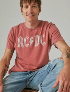 Lucky Brand acdc bolt brick red*MEN Graphic Tees