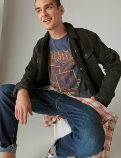 Lucky Brand acdc bolt tee total eclipse*MEN Graphic Tees