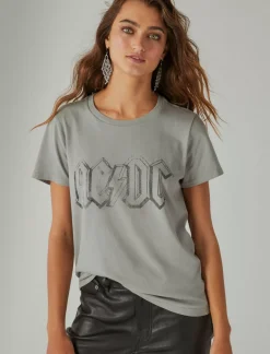Lucky Brand acdc crew tee neutral grey*WOMEN Graphic Tees