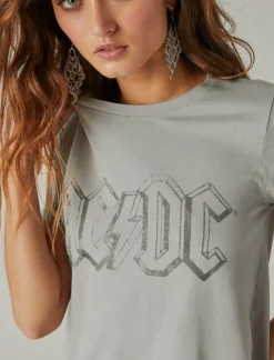 Lucky Brand acdc crew tee neutral grey*WOMEN Graphic Tees