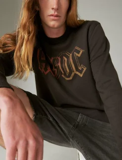 Lucky Brand ac/dc oversized crew jet black*MEN Activewear