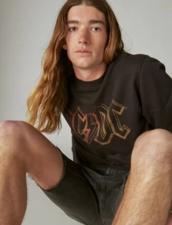Lucky Brand ac/dc oversized crew jet black*MEN Activewear