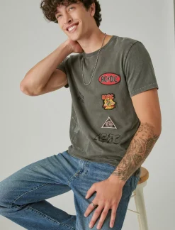 Lucky Brand acdc patch raven*MEN Graphic Tees