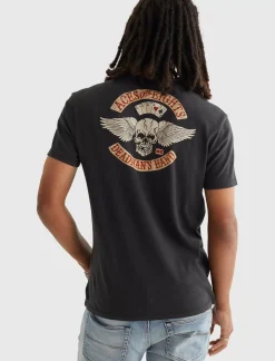 Lucky Brand aces over eights tee jet black*MEN Graphic Tees