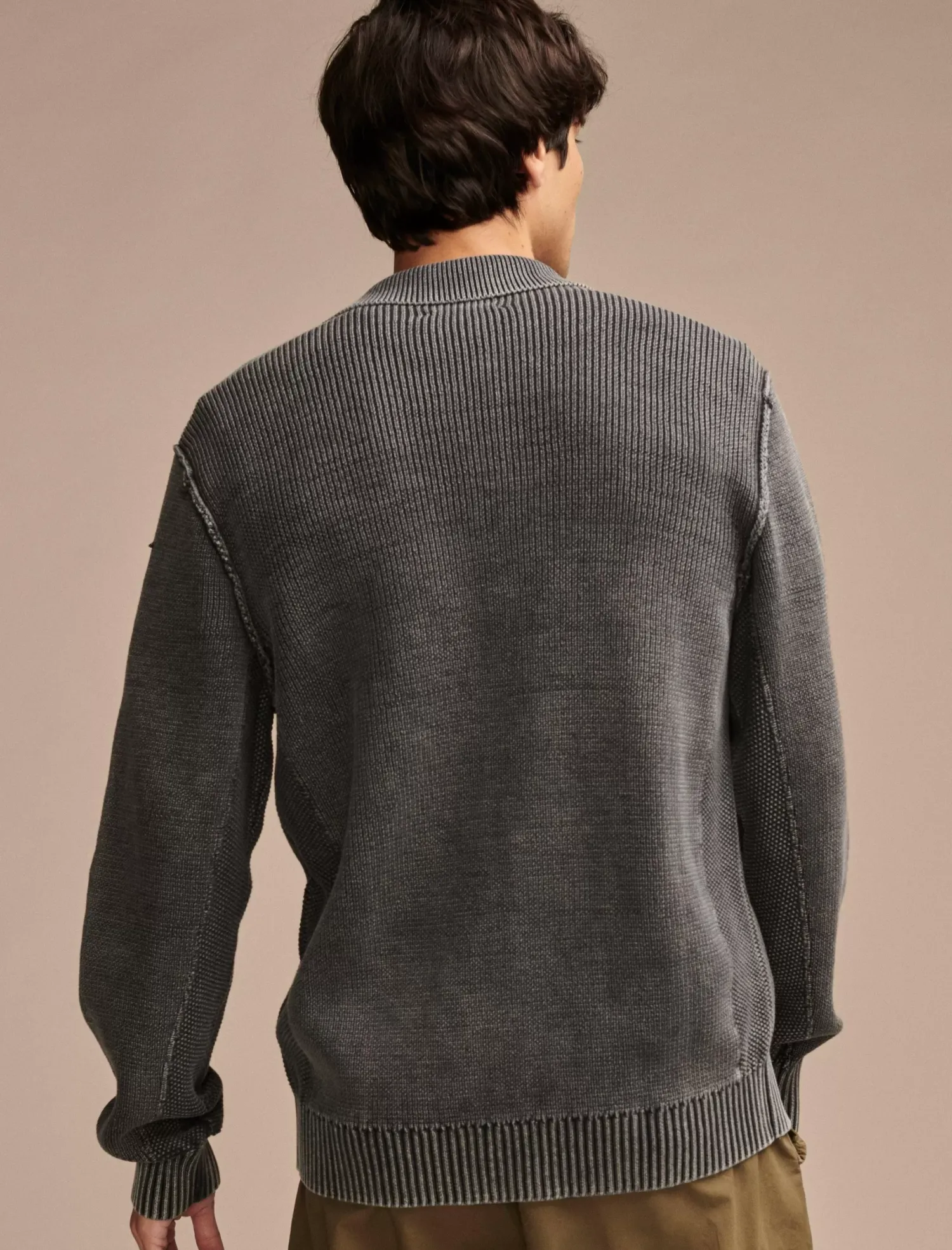 Lucky Brand acid wash button through sweater cardigan black acid wash*MEN Sweaters