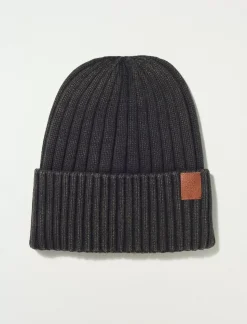 Lucky Brand acid wash rib beanie jet black acid wash*MEN|WOMEN Hats