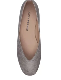 Lucky Brand alba leather flat light grey*WOMEN Shoes