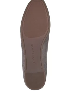 Lucky Brand alba leather flat light grey*WOMEN Shoes