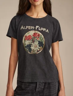 Lucky Brand alpen flora classic crew tee moonless night*WOMEN Graphic Tees