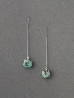 Lucky Brand amazonite threader earring silver*WOMEN Jewelry
