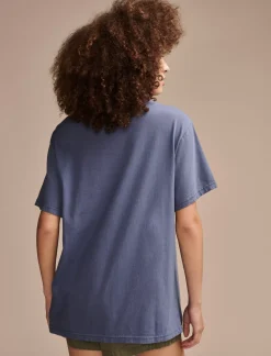 Lucky Brand aquarius boyfriend tee washed blue*WOMEN Graphic Tees