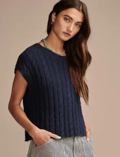 Lucky Brand baby cable crew sweater cadet navy*WOMEN Sweaters & Sweatshirts