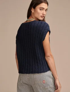 Lucky Brand baby cable crew sweater cadet navy*WOMEN Sweaters & Sweatshirts