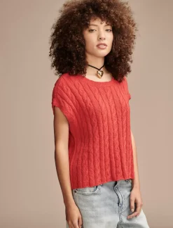 Lucky Brand baby cable crew sweater bittersweet*WOMEN Sweaters & Sweatshirts