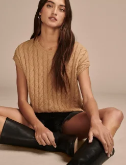 Lucky Brand baby cable crew sweater almond butter*WOMEN Sweaters & Sweatshirts