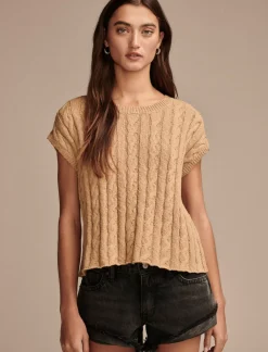Lucky Brand baby cable crew sweater almond butter*WOMEN Sweaters & Sweatshirts