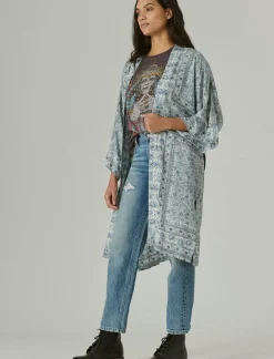 Lucky Brand bandana print maxi kimono blue multi*WOMEN Kimonos