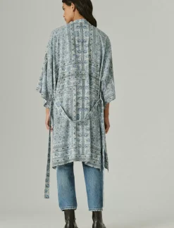 Lucky Brand bandana print maxi kimono blue multi*WOMEN Kimonos