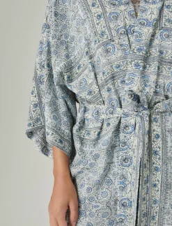 Lucky Brand bandana print maxi kimono blue multi*WOMEN Kimonos