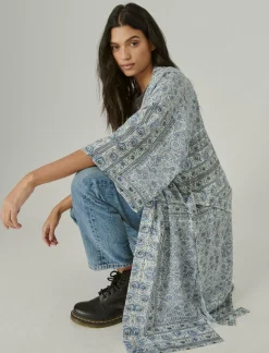 Lucky Brand bandana print maxi kimono blue multi*WOMEN Kimonos