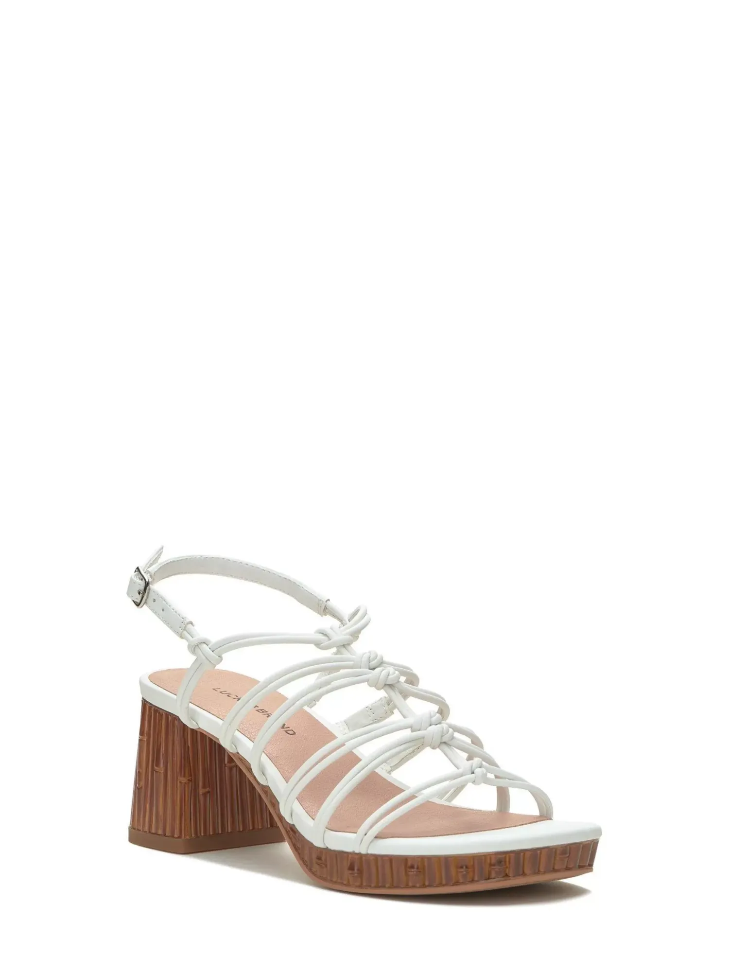 Lucky Brand bassie strappy block heel open white/natural*WOMEN Shoes