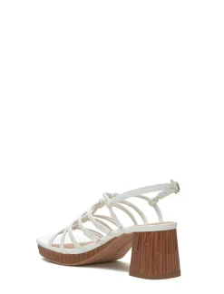 Lucky Brand bassie strappy block heel open white/natural*WOMEN Shoes
