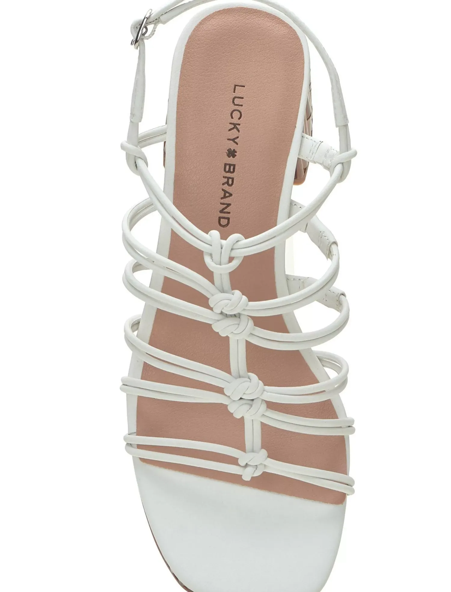 Lucky Brand bassie strappy block heel open white/natural*WOMEN Shoes