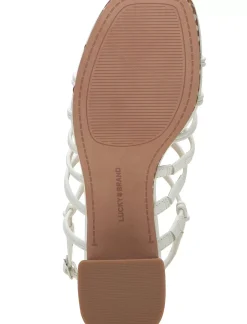 Lucky Brand bassie strappy block heel open white/natural*WOMEN Shoes
