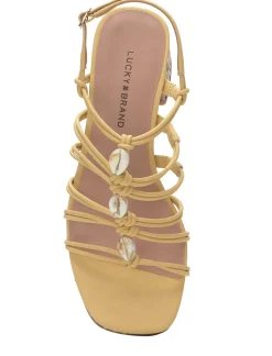 Lucky Brand bassie strappy shell block heel light yellow*WOMEN Shoes