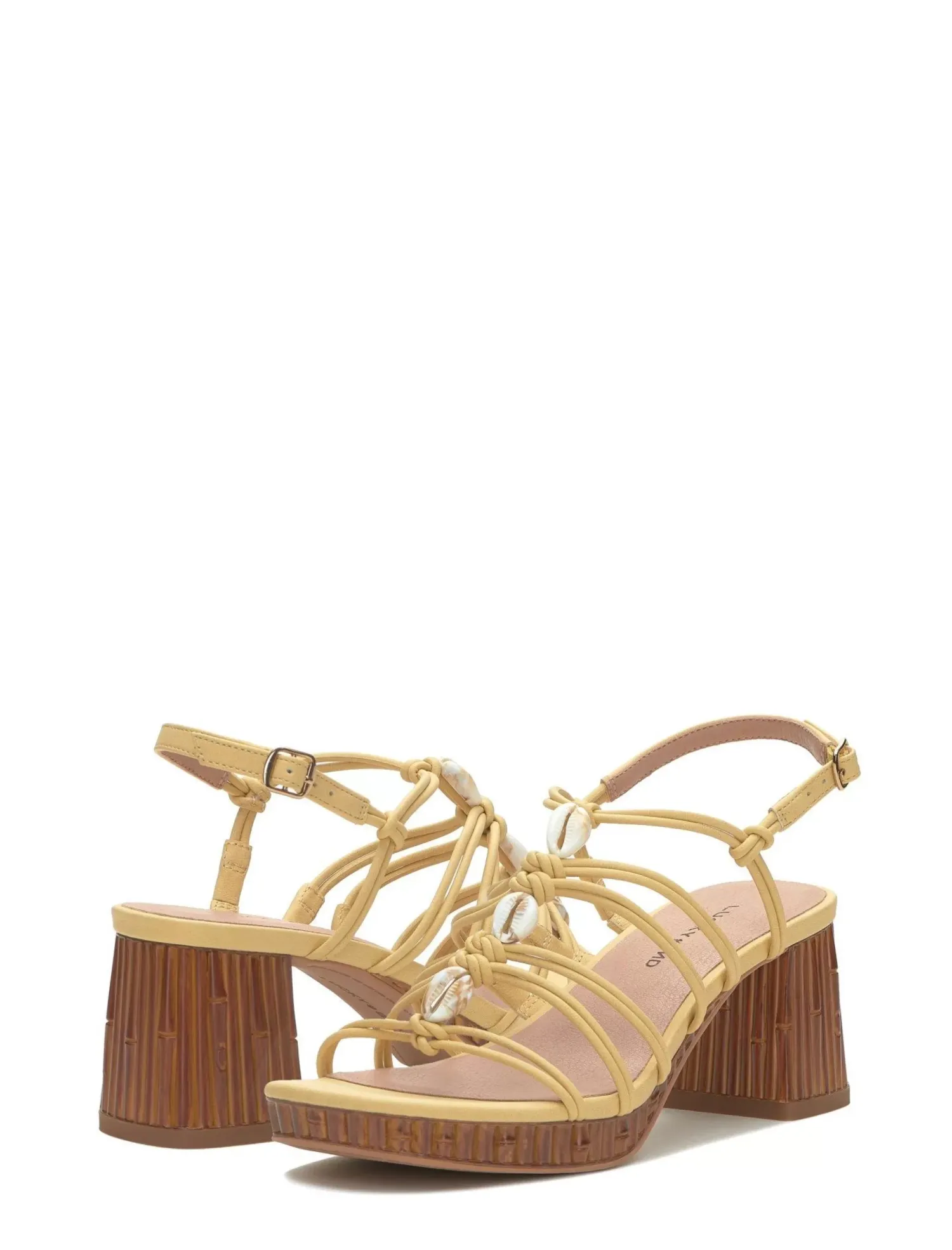 Lucky Brand bassie strappy shell block heel light yellow*WOMEN Shoes