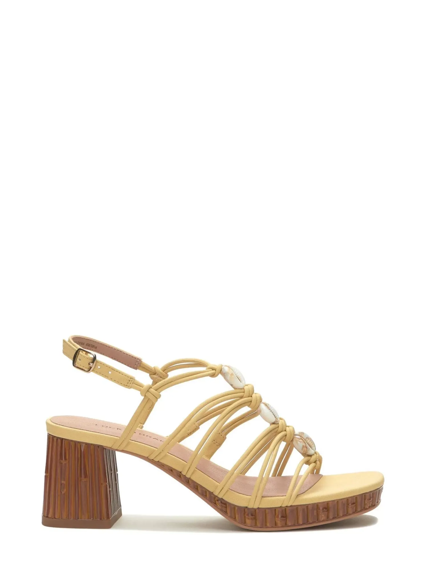 Lucky Brand bassie strappy shell block heel light yellow*WOMEN Shoes