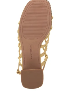 Lucky Brand bassie strappy shell block heel light yellow*WOMEN Shoes