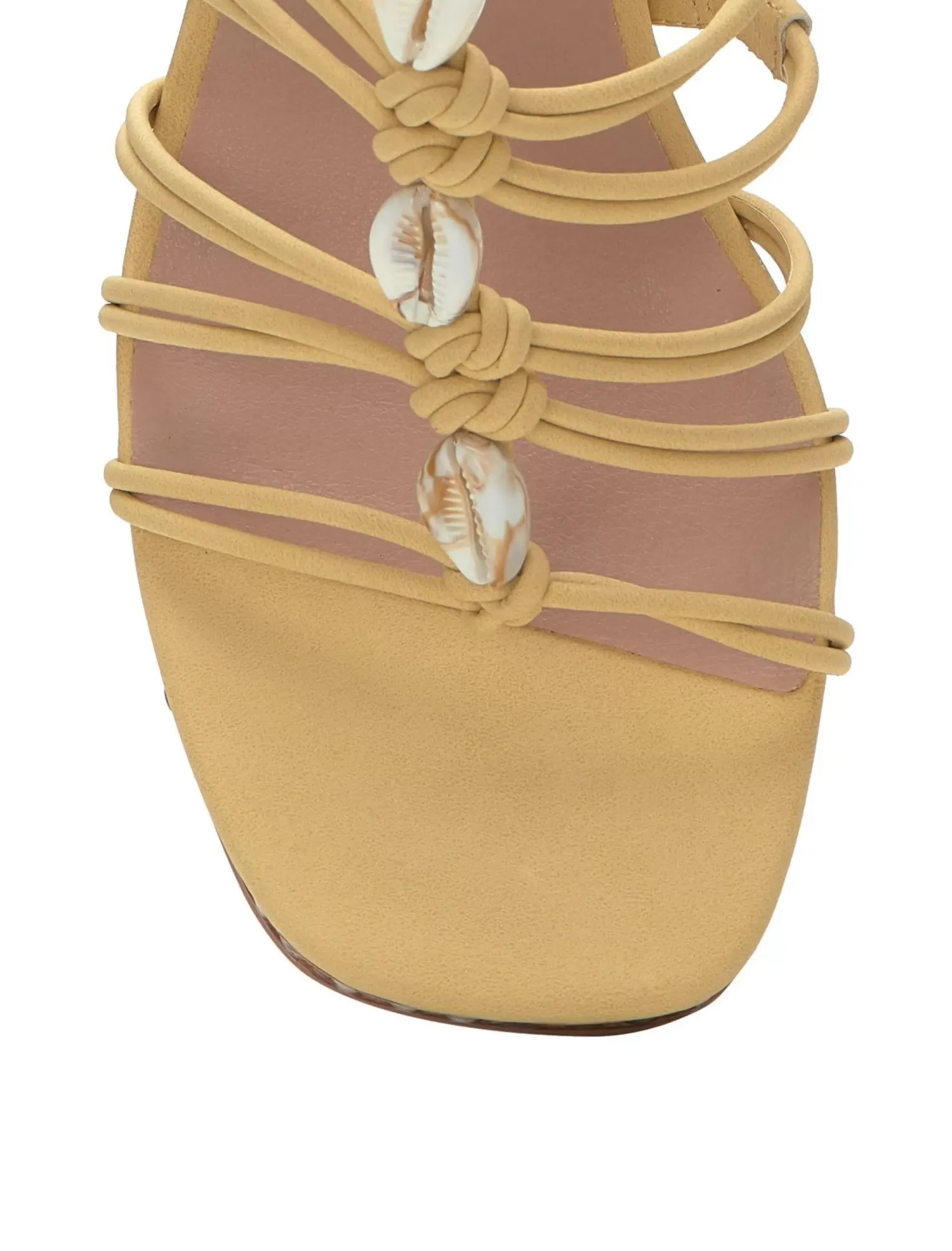 Lucky Brand bassie strappy shell block heel light yellow*WOMEN Shoes