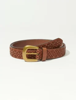 Lucky Brand beaded and embroidery belt dark brown*WOMEN Belts