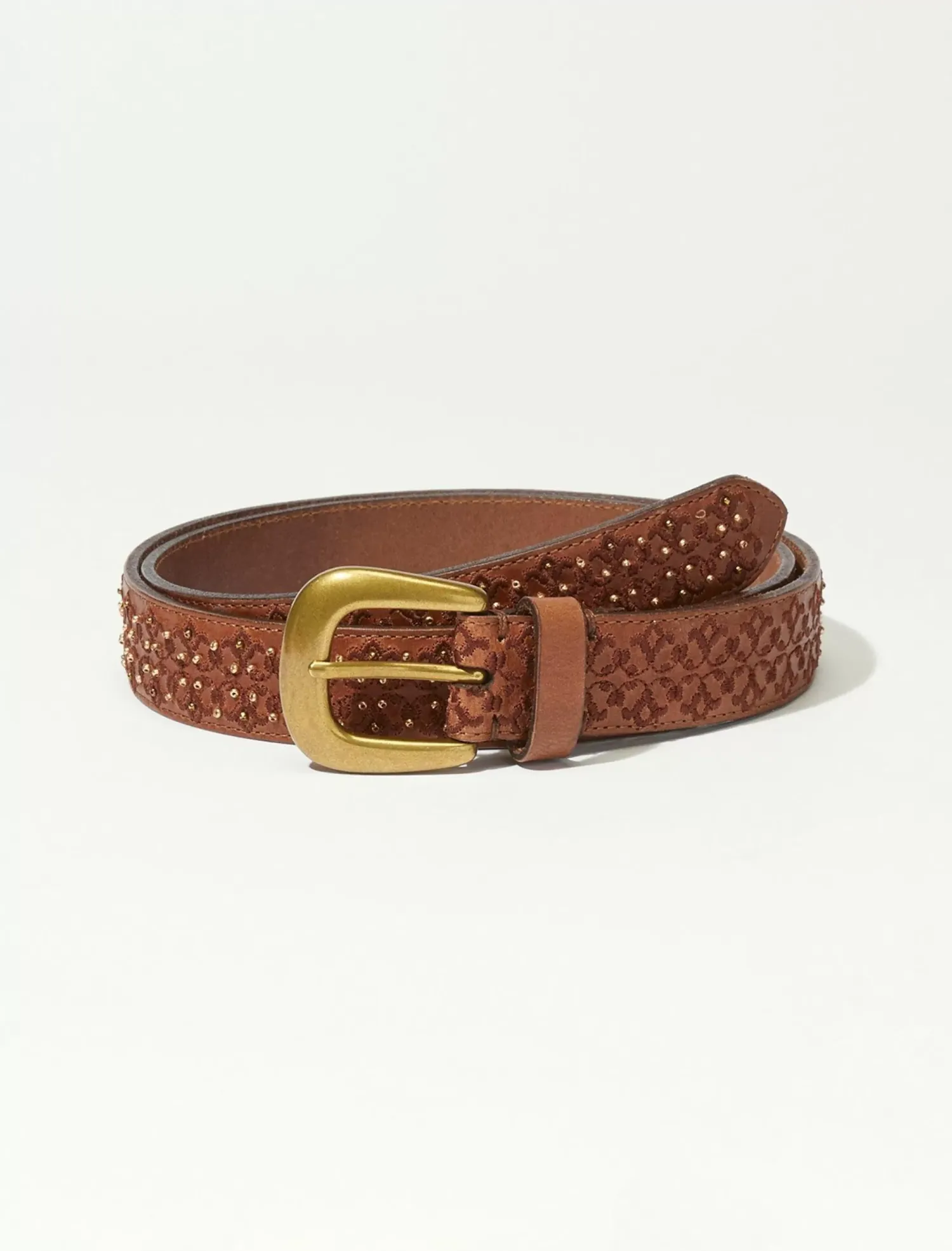Lucky Brand beaded and embroidery belt dark brown*WOMEN Belts