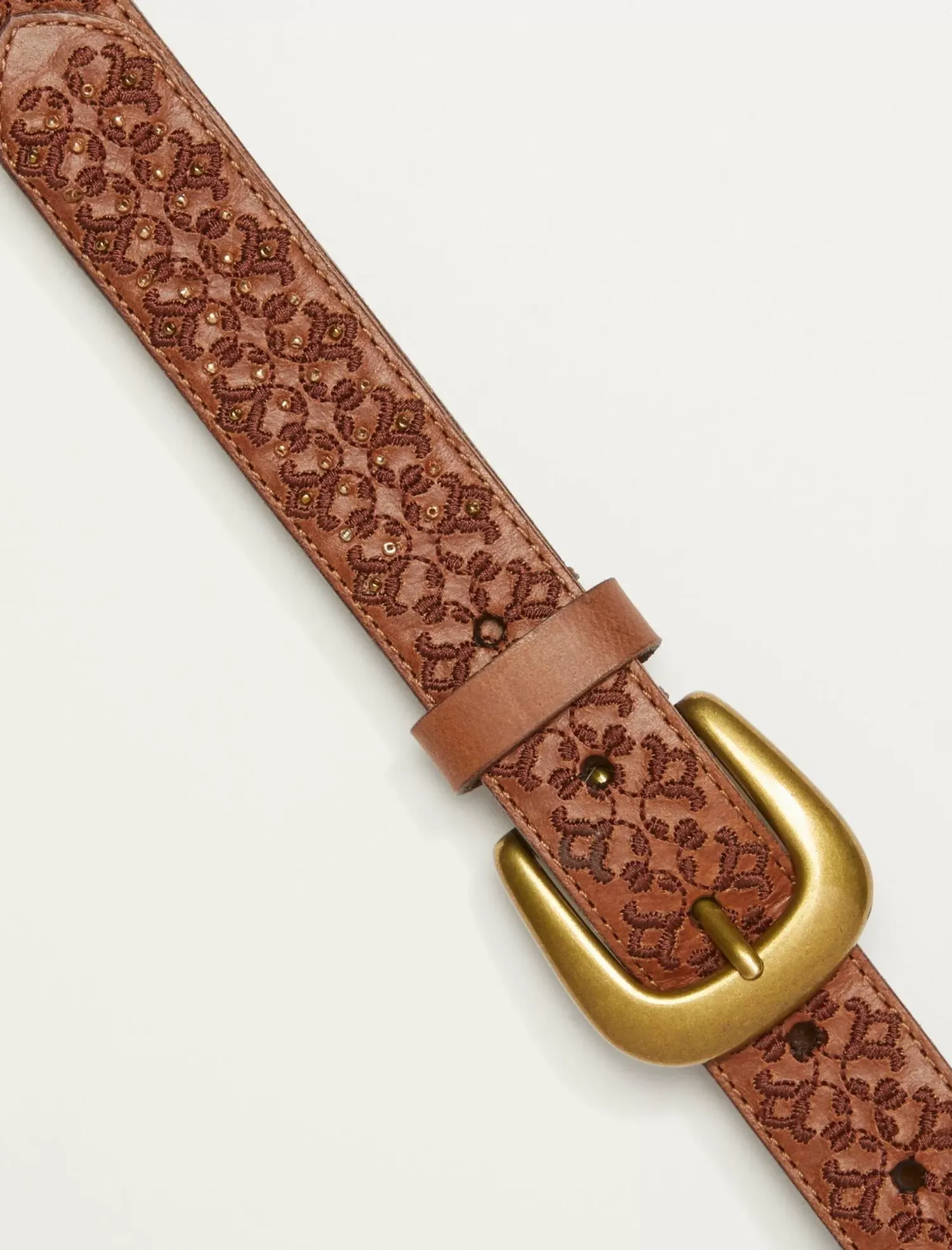 Lucky Brand beaded and embroidery belt dark brown*WOMEN Belts