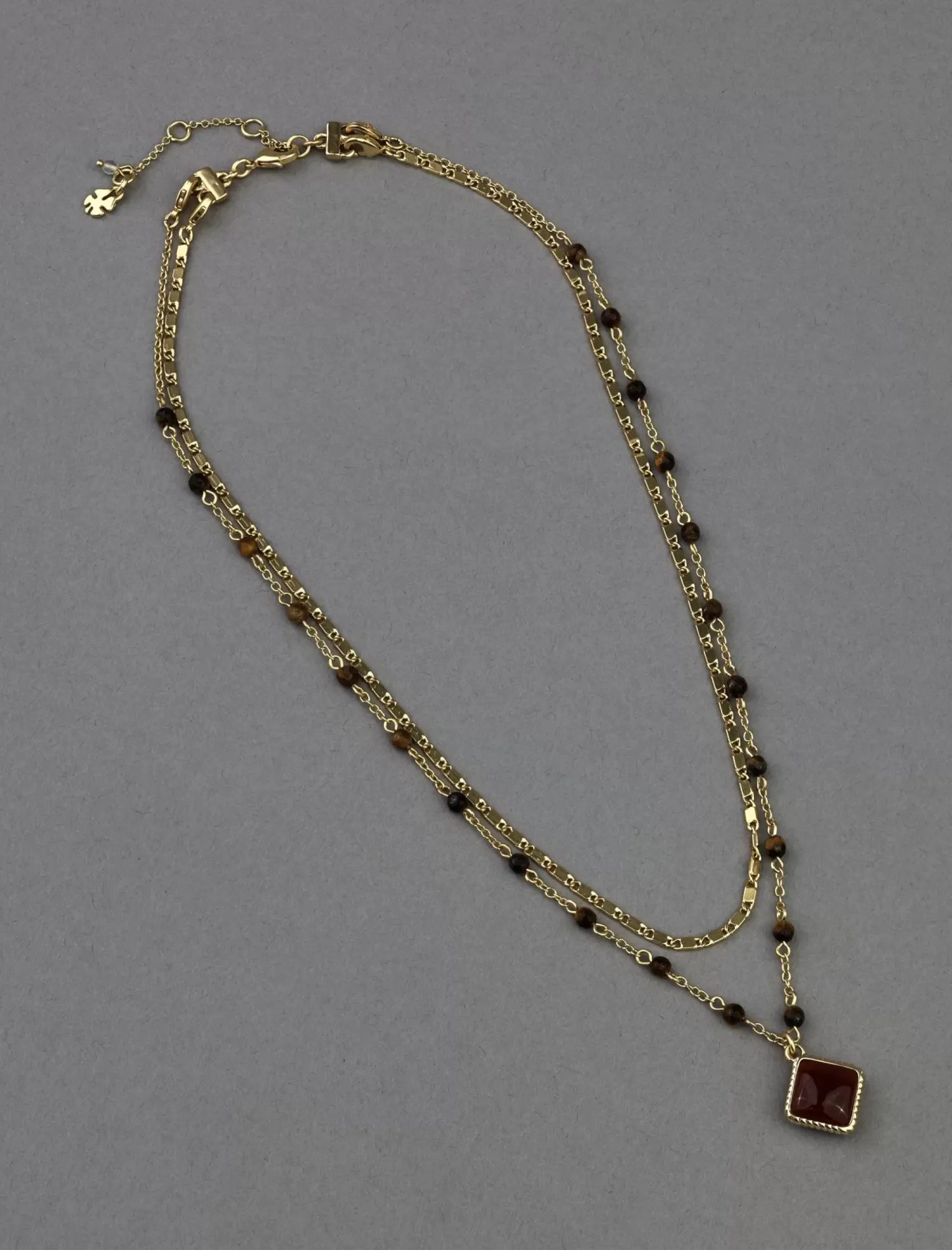 Lucky Brand beaded chain layer necklace gold*WOMEN Jewelry